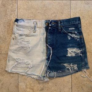 Distressed Wrangler shorts